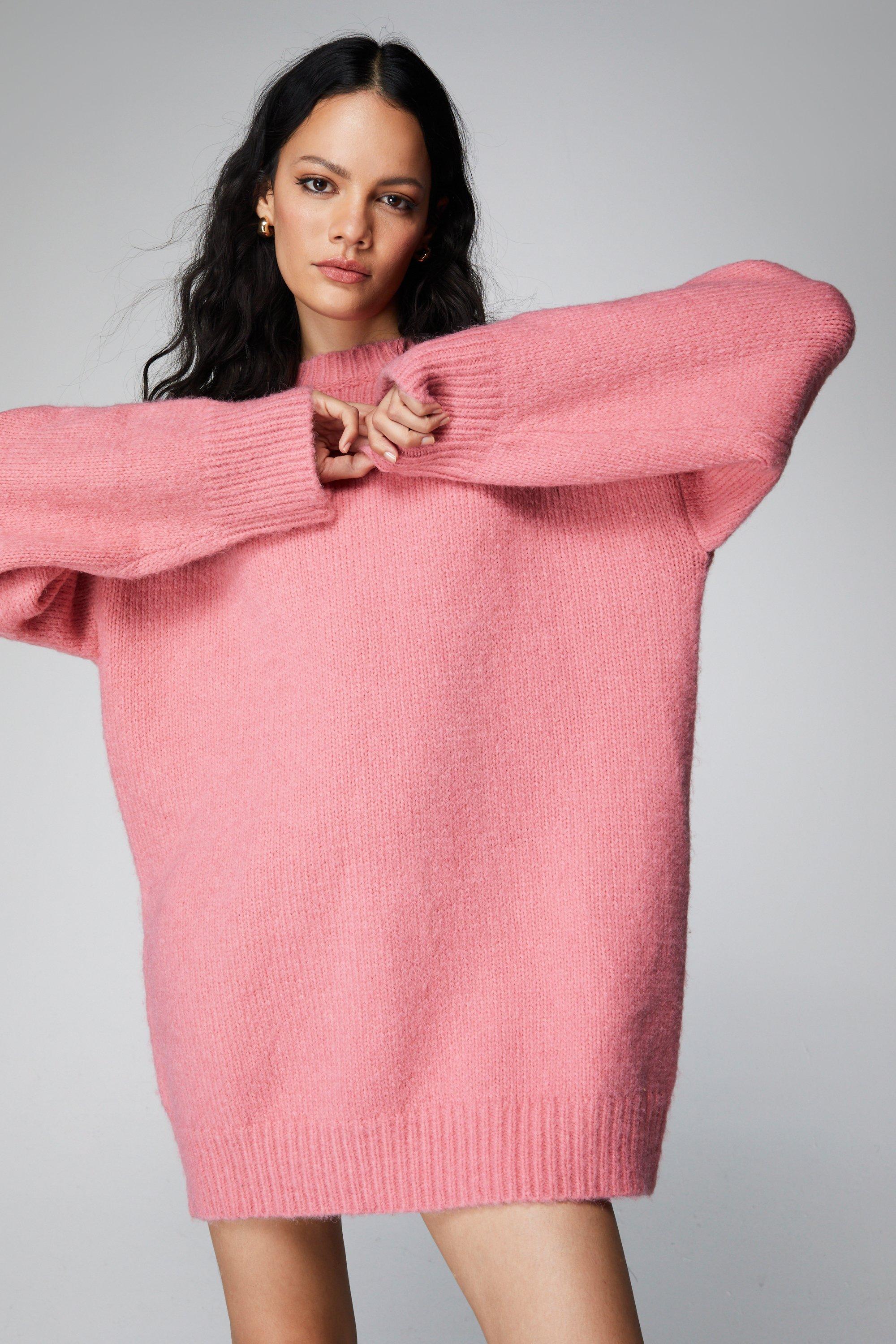 Oversized crew neck sweater dress deals